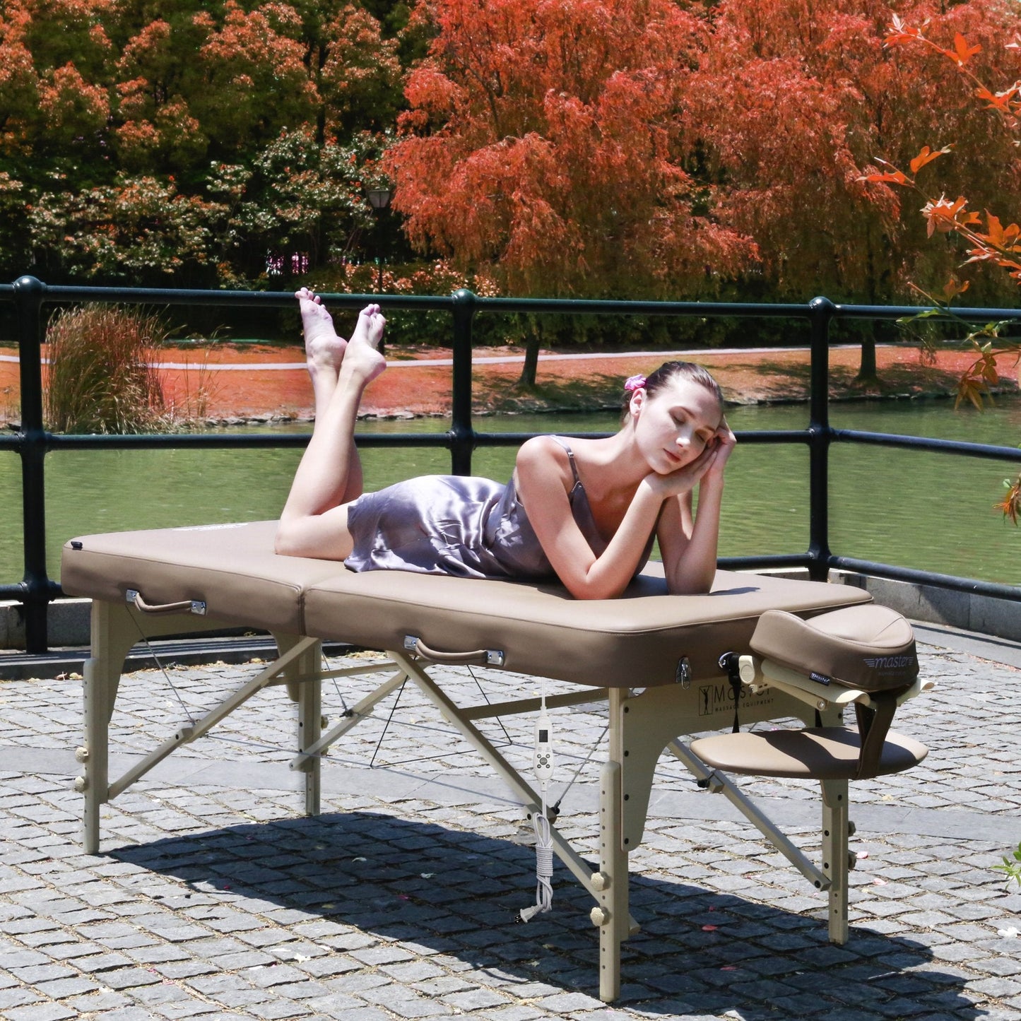 Master Massage 30" Full Size Phoenix Therma Top Portable Massage Table Package (Built in Heating Pads)- Esthetician Bed- Folding Foldable Beauty Salon Tattoo Facial Lash Bed with Heated Top, Otter