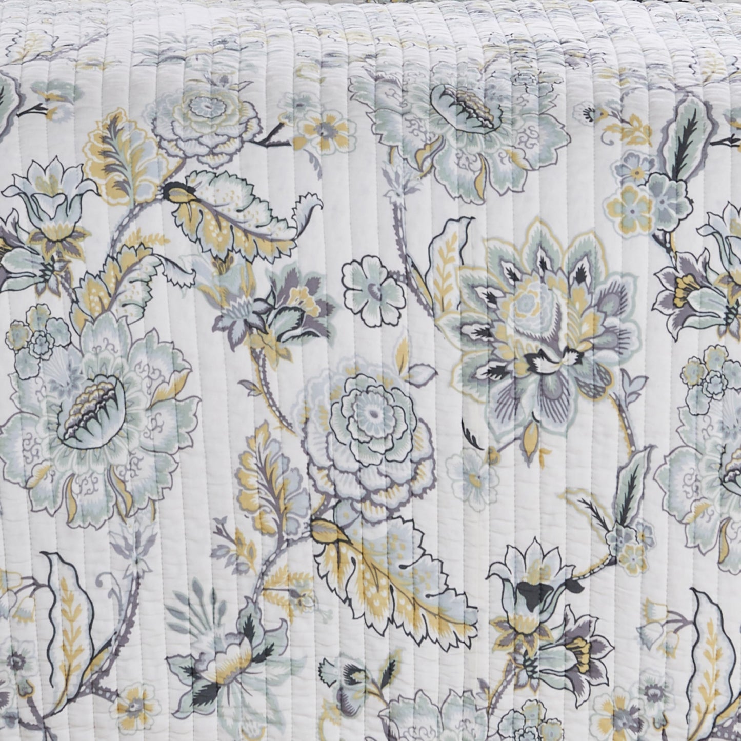 Levtex Home Ophelia Spa Reversible King/Cal King Quilt Set (106x92in) and 2 Pillow Shams (36x20in) - Bedding - Blue, Yellow, White - Rayon King Size Quilt Bedding Set - Lightweight, Soft, Pre-Washed