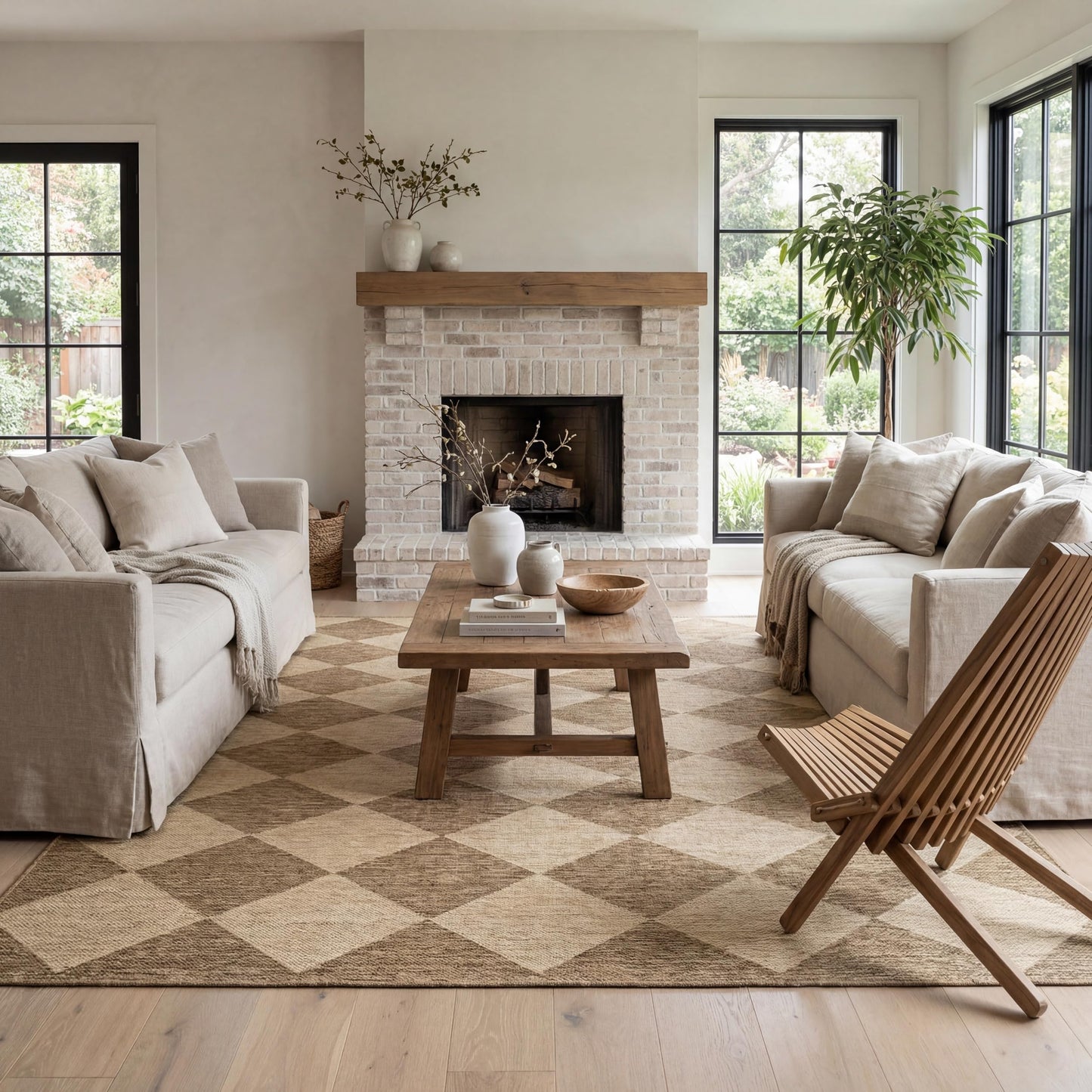 nuLOOM Outdoor Performance Collection Sabina Brown/Ivory, 4' x 6', Soft and Cozy, High Traffic, Stain Resistant, Easy Clean, Durable Area Rug for Indoor/Outdoor Patio, Deck, Porch, Garden, Courtyard