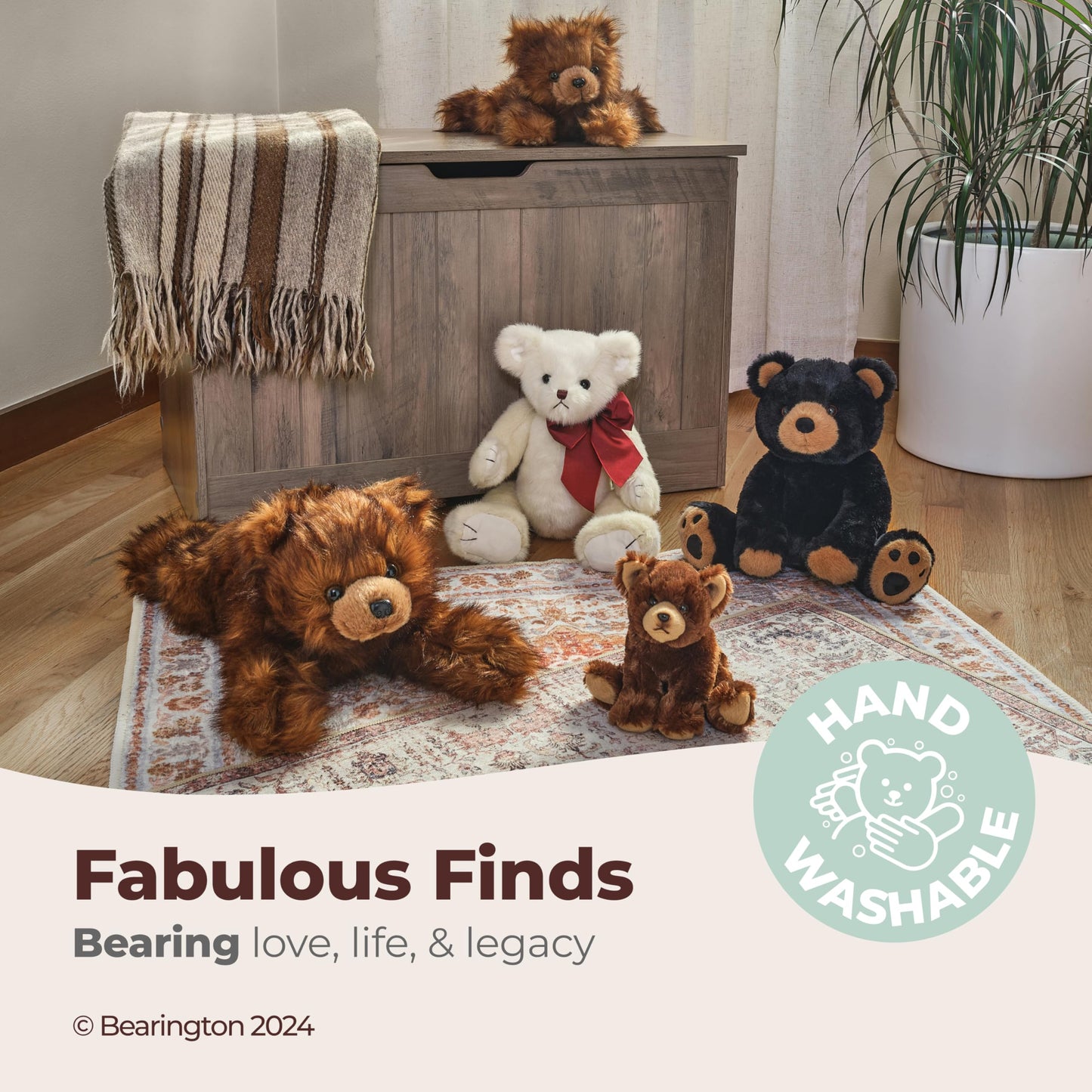 Bearington Woody The Black Teddy Bear Stuffed Animal - Black Teddy Bears Plush Toy with Soft Faux Fur and Lifelike Details - Adorable Cuddly Gift for Kids, Toddlers, and Animal Lovers