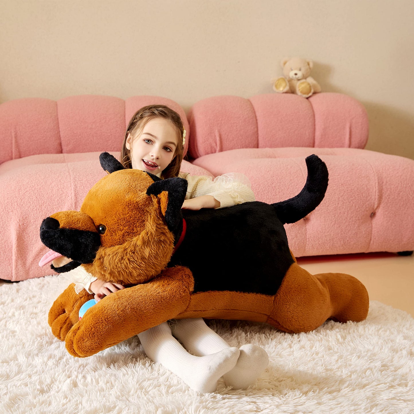 Tumyay Giant German Shepherd Dog Stuffed Animal Plush Soft Toy,30" Large Cuddly Puppy Toys Jumbo Cute Big Size Huge Plushy Plushie,Birthday Gifts for Kid