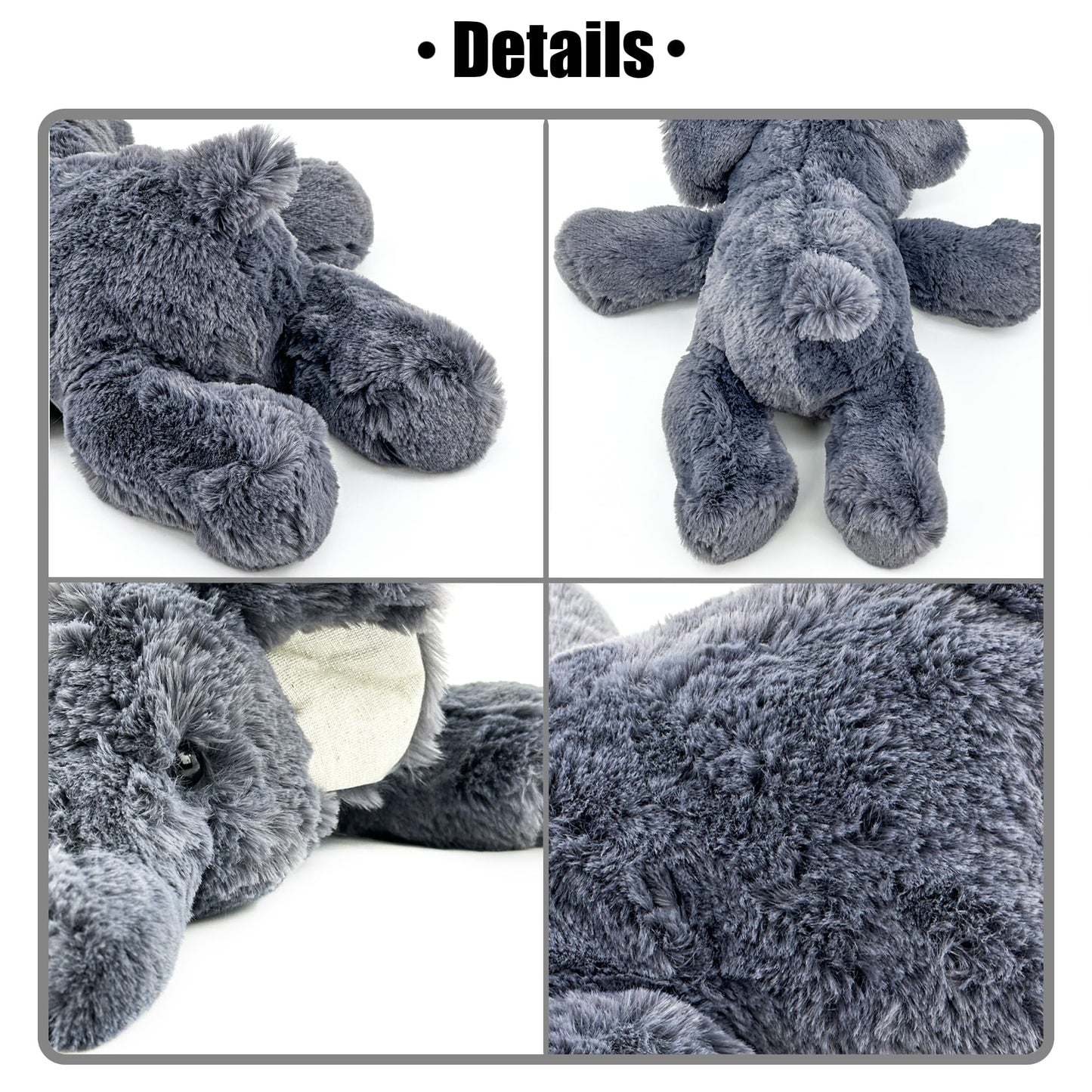 YOUBLEK 16" | 2 Pounds Gray Elephant Weighted Stuffed Animals,Sensory Comfort Plush Throw Pillow Toy,Kawaii Plushies Hugging Toy Gifts for Kids & Adults (Elephant, 16 inch 2 Pounds)