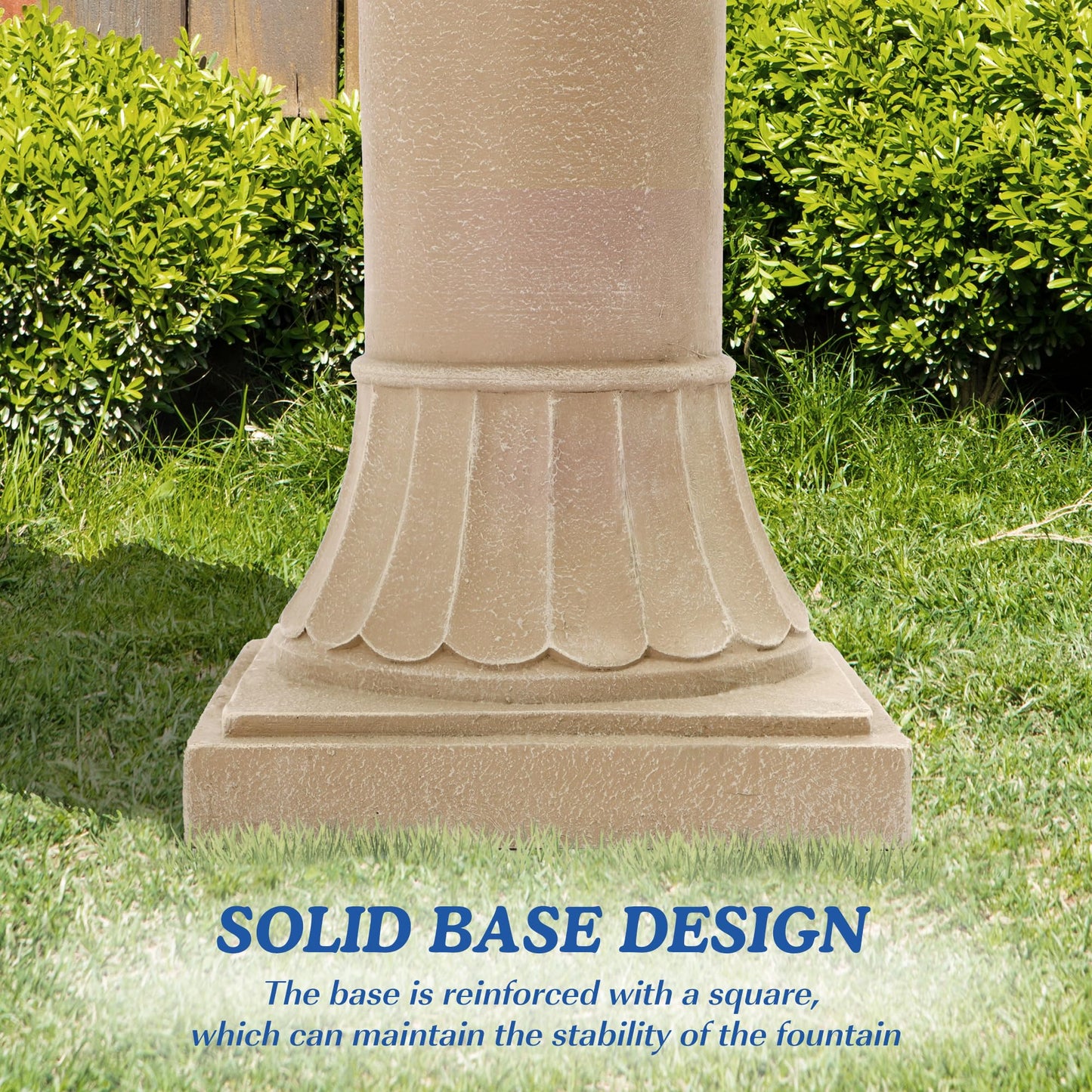 Dephet Italian Solar Water Fountains Outdoor Garden Decor - 48.4''H Fountains and Waterfalls Outside, Large Cascading Indoor Floor-Standing Resin Bubbler Fountain Features W/Pump for Patio, Backyard