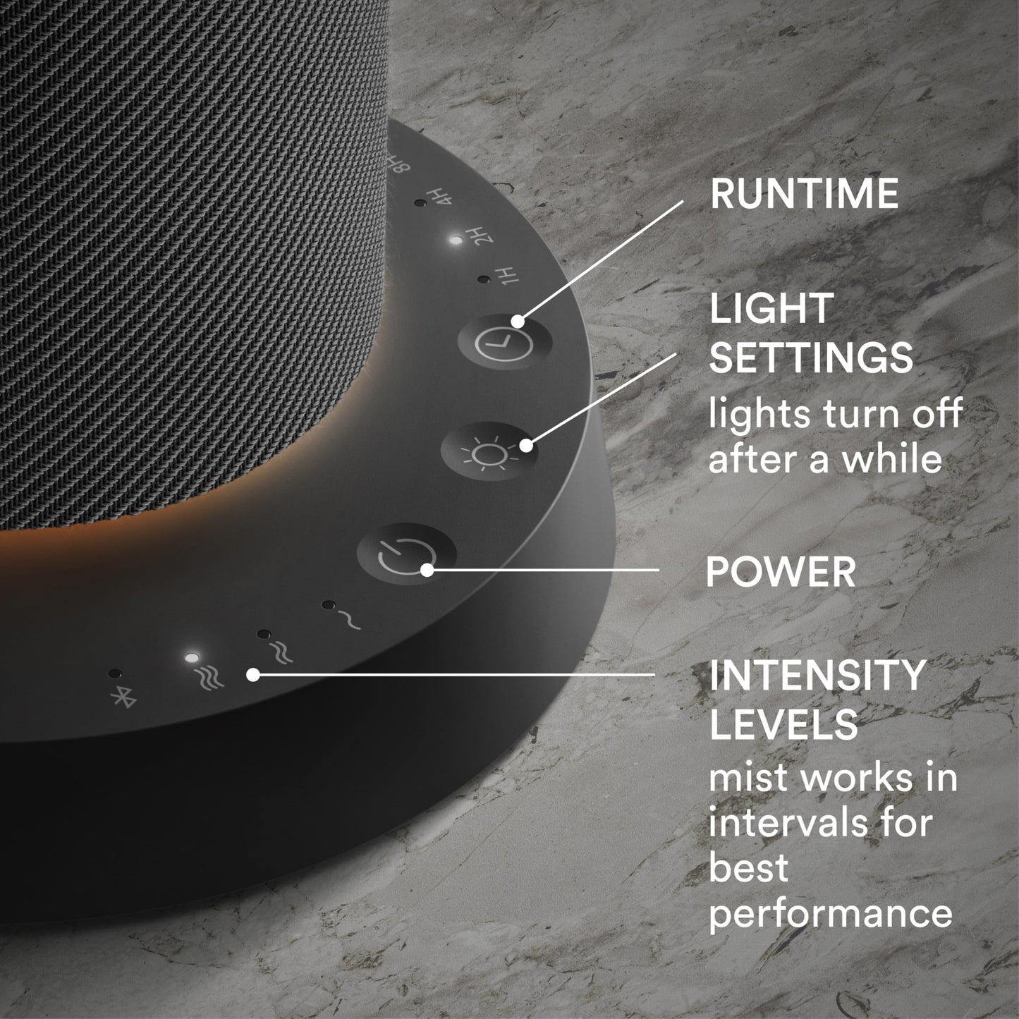 Homedics SereneScent Fabric Rechargeable Waterless Diffuser, Use with Homedics SereneScent Oil 120ml (Sold Separately) Cordless Aromatherapy, Adjustable Mist & Timer, 6 Calming Lights, Black