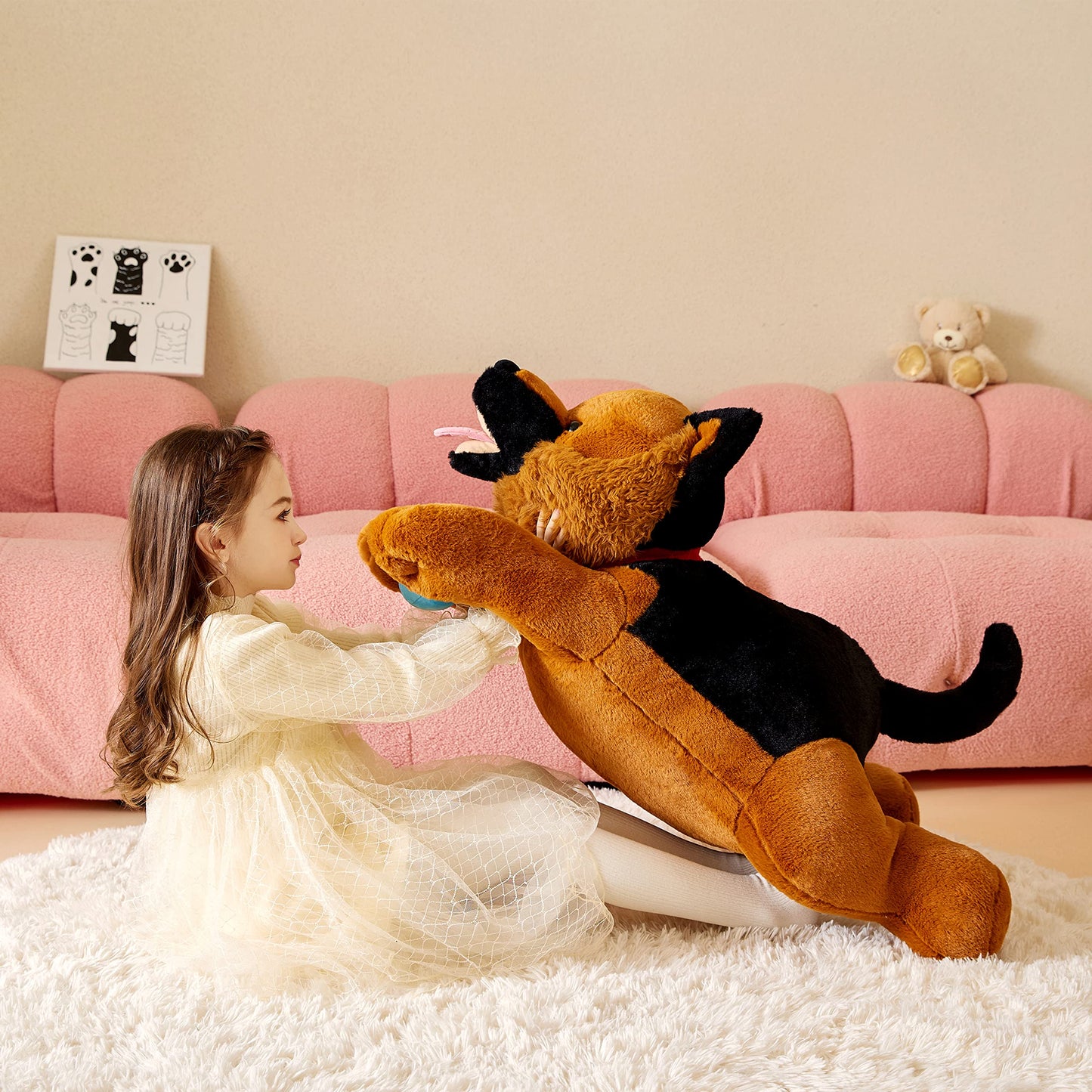 Tumyay Giant German Shepherd Dog Stuffed Animal Plush Soft Toy,30" Large Cuddly Puppy Toys Jumbo Cute Big Size Huge Plushy Plushie,Birthday Gifts for Kid