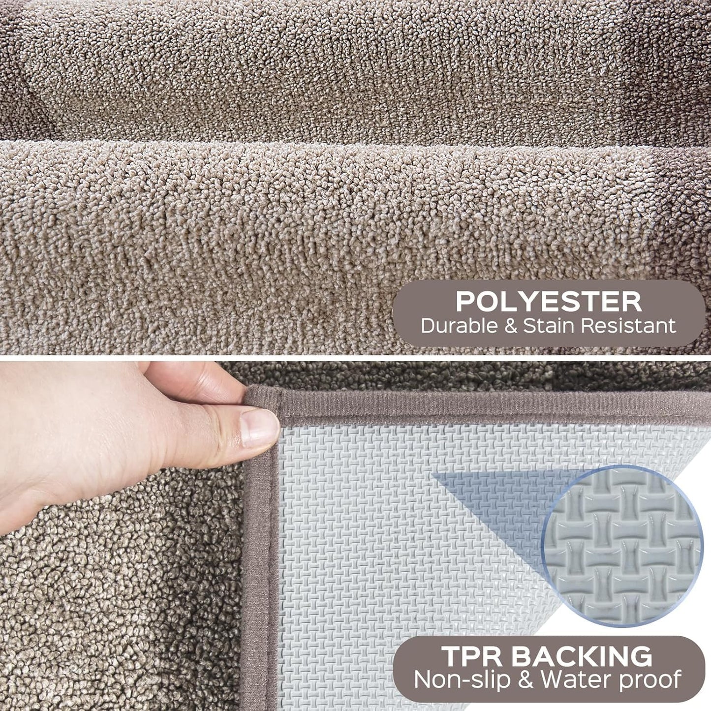 DOMUSTEX Machine Washable Kitchen Rug 32" x 84", Non Slip Kitchen Mat for Floor, Absorbent Entrance Runner Rug for Bedroom, Hallway, Bathroom, Door (Roll Packing)