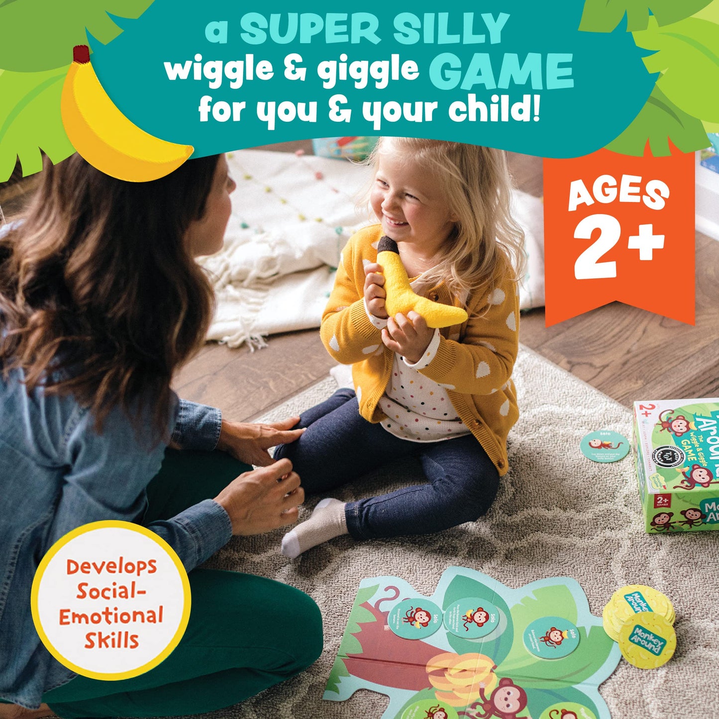 Peaceable Kingdom Monkey Around First Game for Toddlers Interactive play with Parent Ages 2+