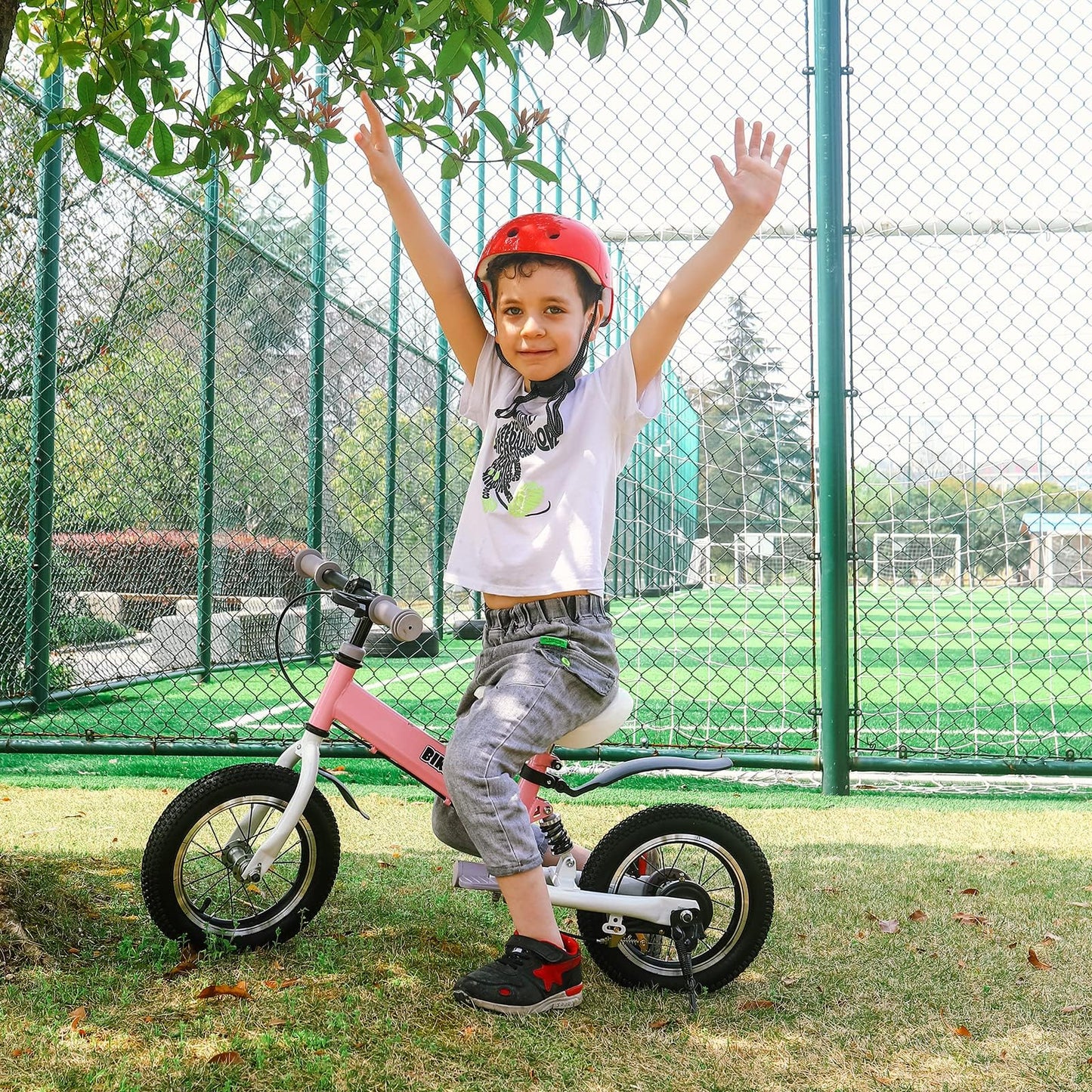 bikeboy Balance Bike 3 in 1,The Dual Use of a Kids Balance Bike and Kids Bike,12 14 Inches for 2-6 Years Old,with Shock Absorbers, Fenders, Pedals, Auxiliary Wheels
