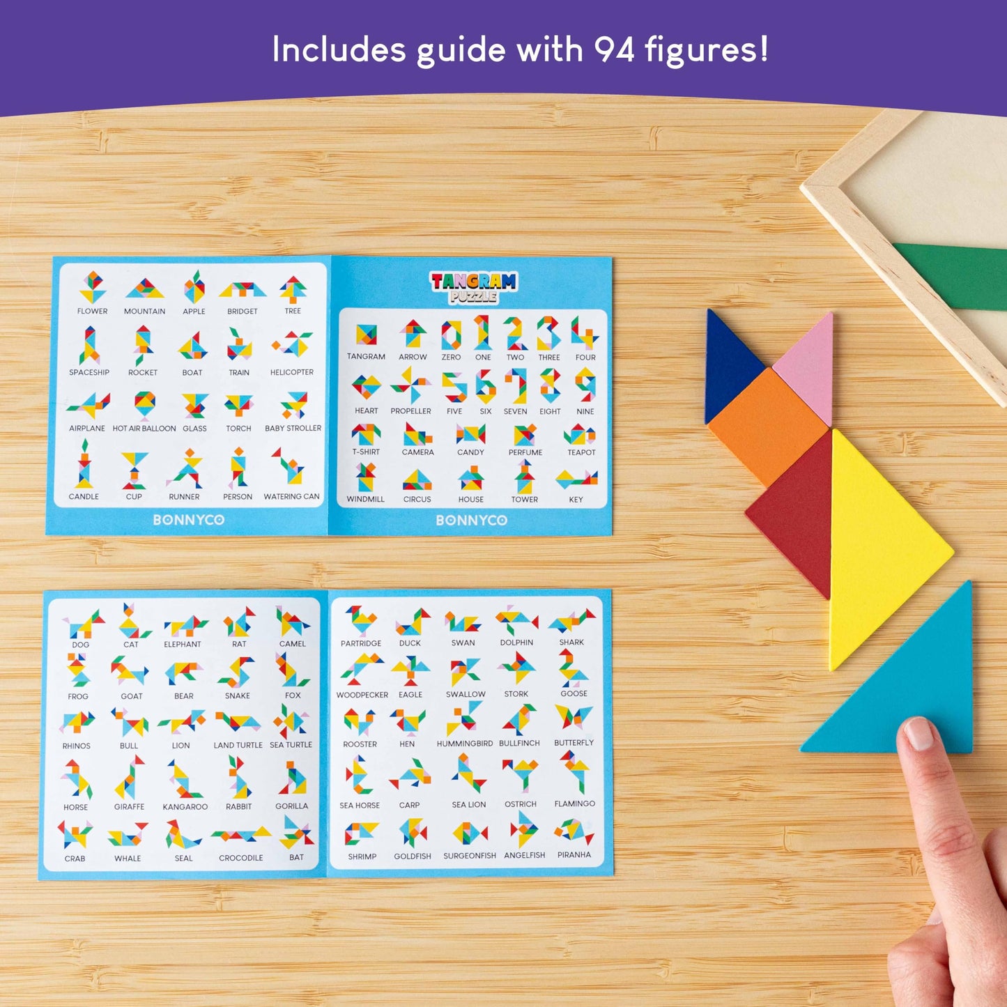BONNYCO Tangram Puzzle Wooden Pack 30 Kids Party Favors. Goodie Bags Stuffers for Kids 3-5 4-8, Return Gifts for Birthday Party. Goody Bag Stuffers, Pinata Filler Toys Bulk. Classroom Prizes, Rewards