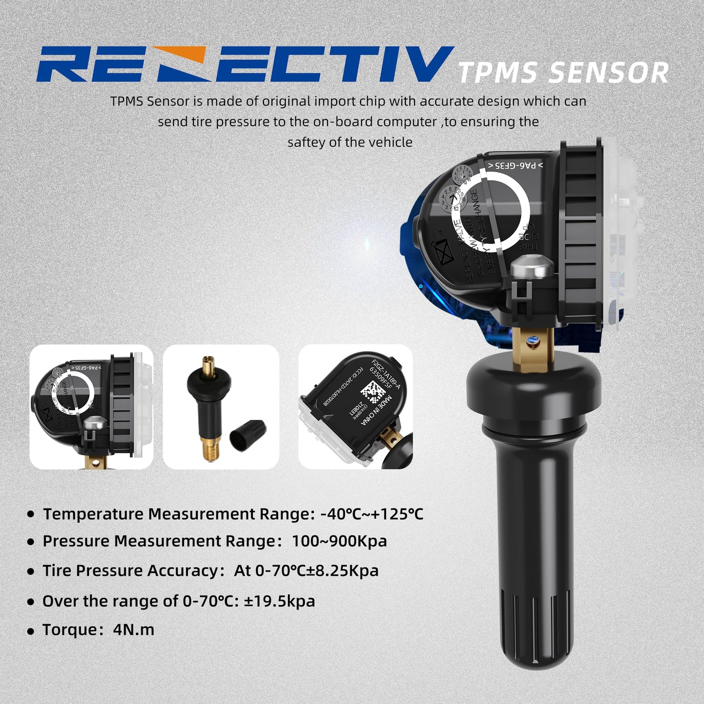 TPMS Sensor,315MHz Tire Pressure monitoring sensors compatible with Ford F150 Ecosport Mustang Escape Explorer, Lincoln MKC MKX MKZ Navigator Replace# F2GT1A180AB F2GT1A150AB F2GZ1A189A ,set of 4