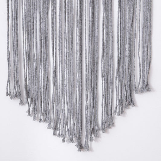 laddawan Macrame Wall Hanging Cotton Rope Wall Art Woven Tapestry Boho Chic Wall Decoration (Light Grey)