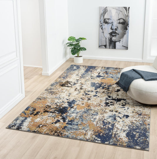 Keen Home Design Area Rugs - 48"x72" Non-Shedding, Thick Pile Abstract Rugs for Kitchen, Living Room, Bedroom, Dining Room, Entryway - Size: 4' x 6', Skies Multi