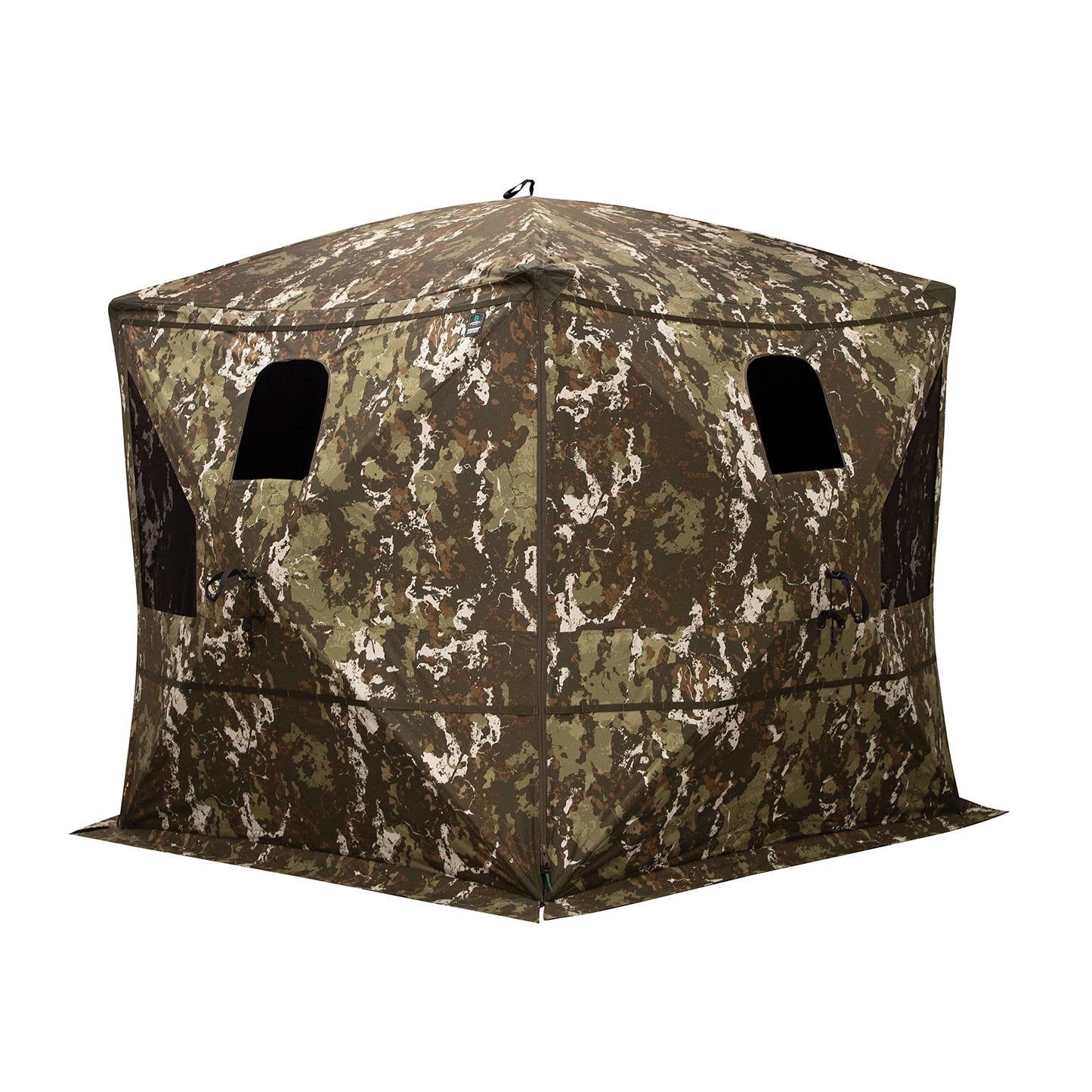 Barronett Blinds® Pentagon™ Heavy-Duty, Portable Hunting Blind, 5-Sided Hub Blind, 600 Denier Fabric, Low Profile Windows, 4-Person, Crater™ Harvest, 72” x 96” x 96”, PTHD550CH