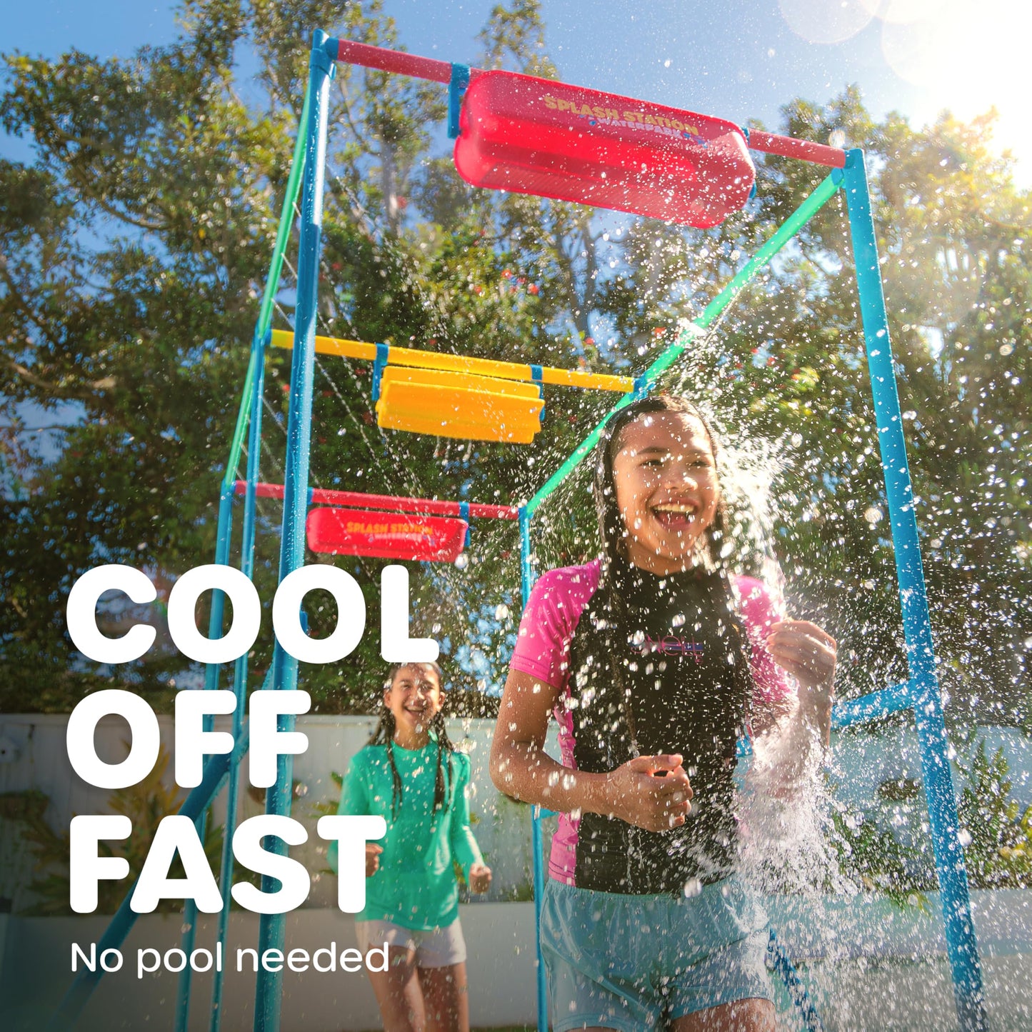 GoSports Splash Station Waterpark XL - Backyard Water Park for Kids, Outdoor Water Play Equipment with Sprinklers & Buckets