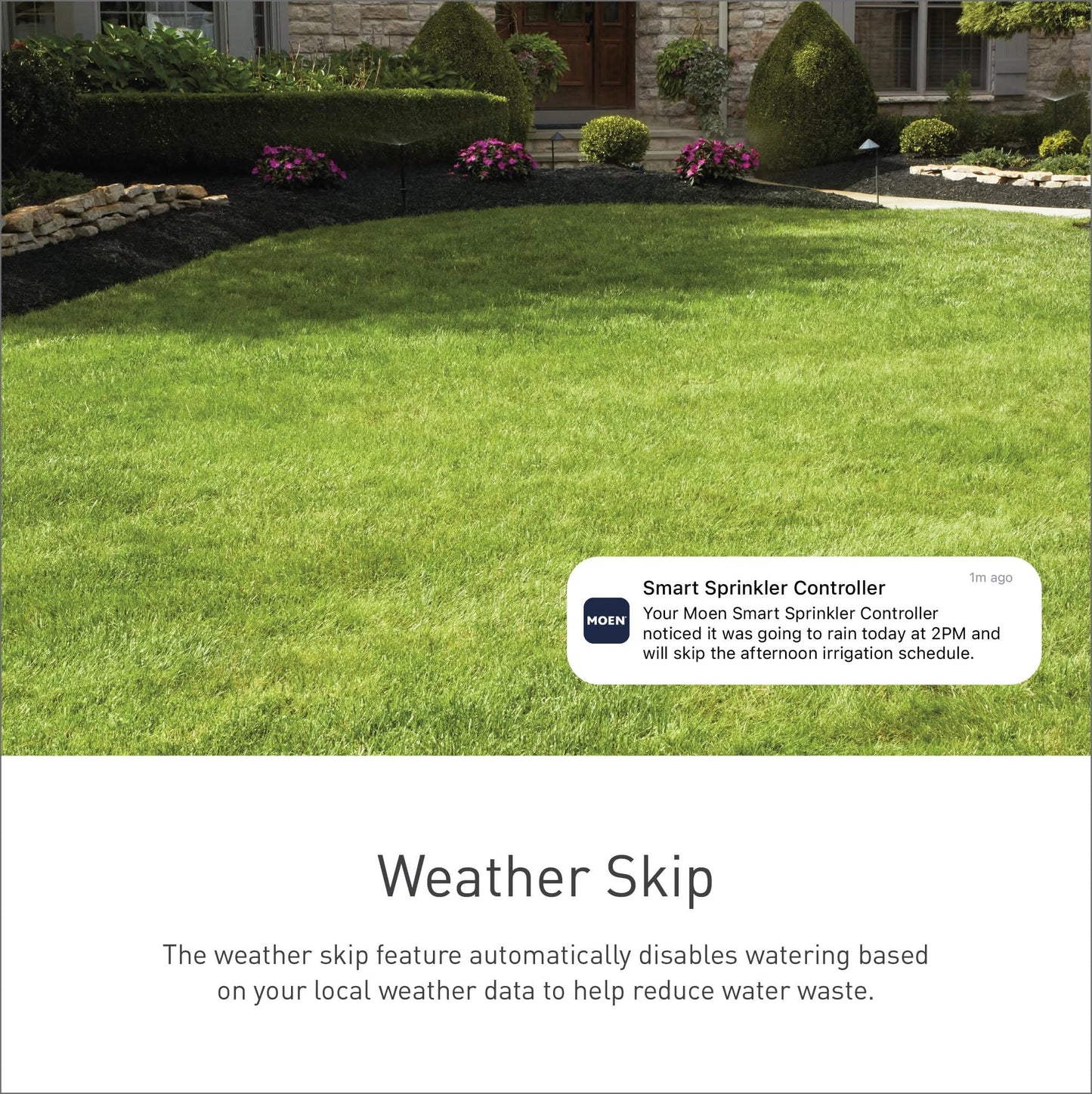 Moen 8-Zone Smart Sprinkler Controller, Wi-Fi Connectible Smart Irrigation System with Automatic Water Timer, WICNT008G1USA