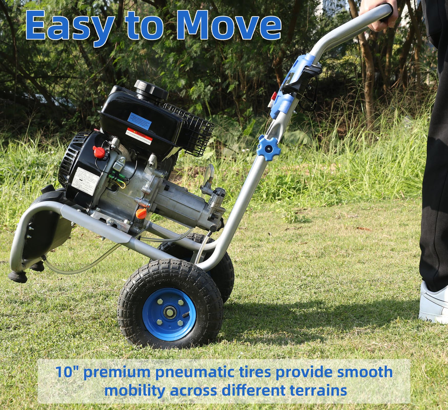 AACULPET Gas Pressure Washer 3500PSI, 209CC 2.3GPM Gas Power Washers with 25FT Hose, 4 Quick-Connect Nozzles, Soap Tank, Axial Pump, Commercial High Pressure Washers Gas Powered for Car Driveway Wall
