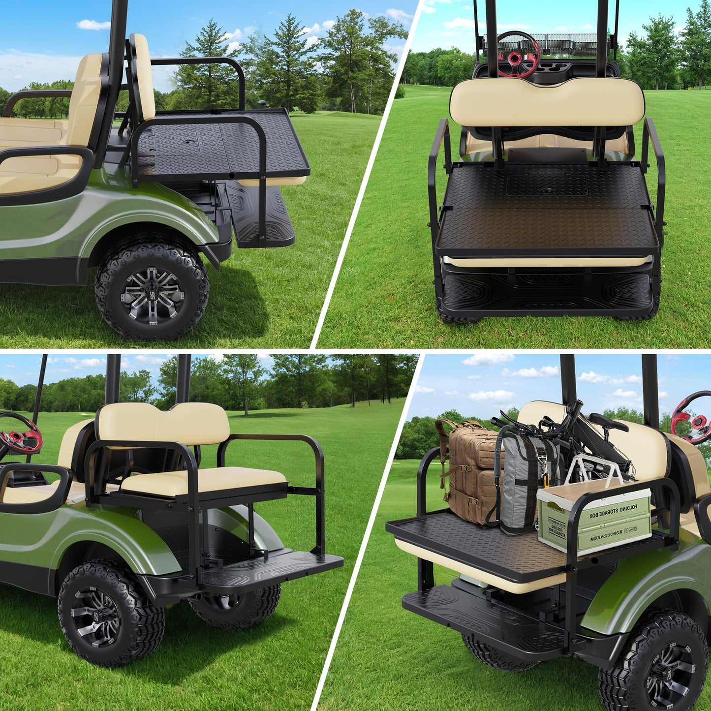 10L0L Golf Cart Rear Seat Kit- Golf Cart Flip Folding Rear Back Seat for Yamaha G29