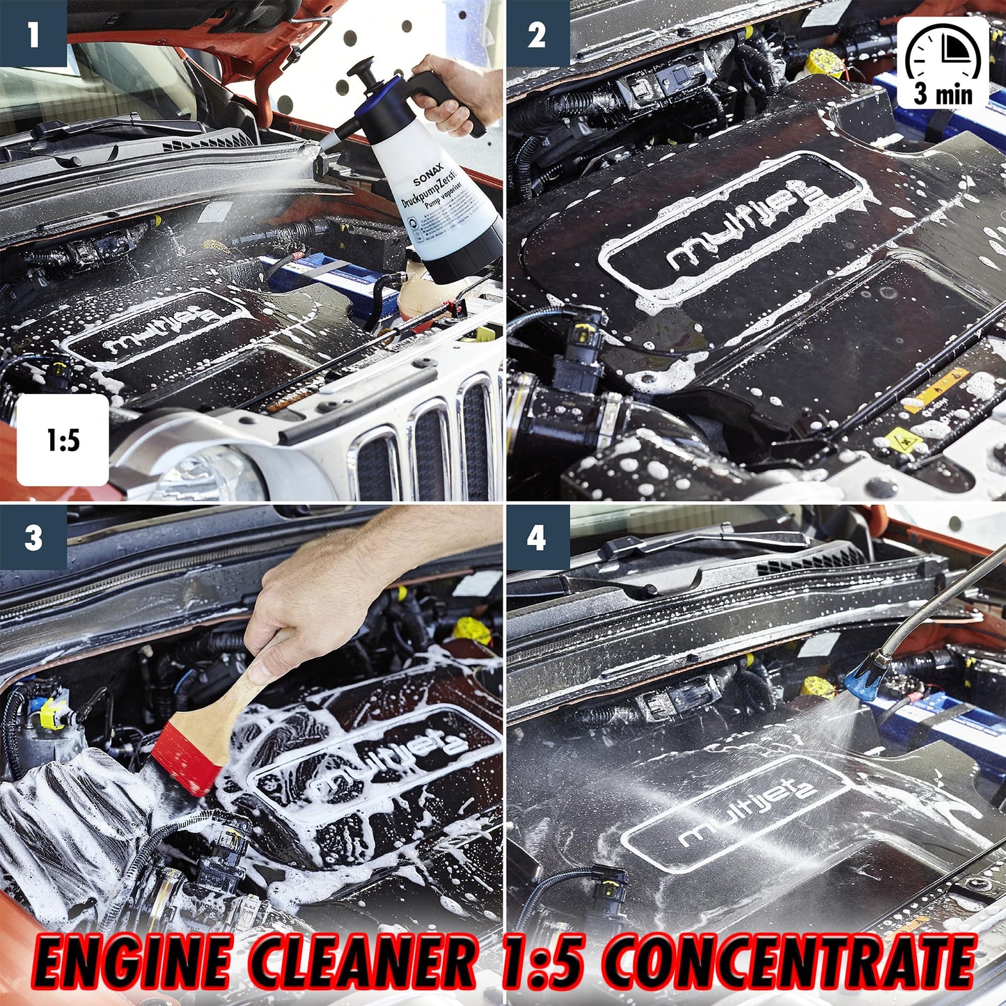 SONAX Multi Star All Purpose Cleaner | Powerful Concentrate for Interior & Exterior Cleaning | Safe on Carpet, Upholstery & Wheel Wells | Removes Grease, Grime & Stains | Pro-Strength | 627600 | 10L