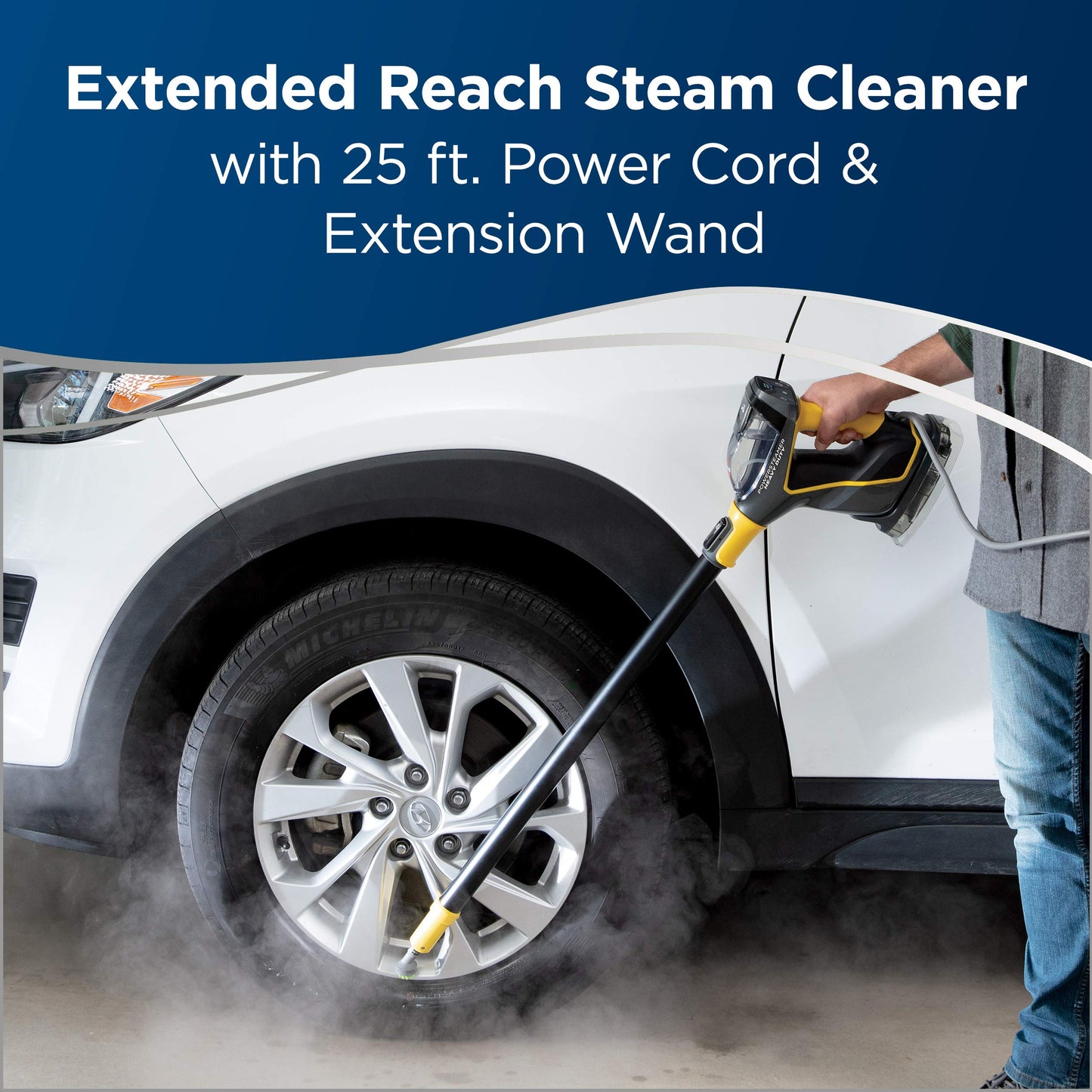 BISSELL PowerSteamer Heavy Duty 3-in-1 Steam Mop and Handheld SteamShot for Indoor & Outdoor, use for Garage, Workshop, Auto, Boat, Recreational Vehicles, Windows,Outdoor Furniture and Decks, 2865A