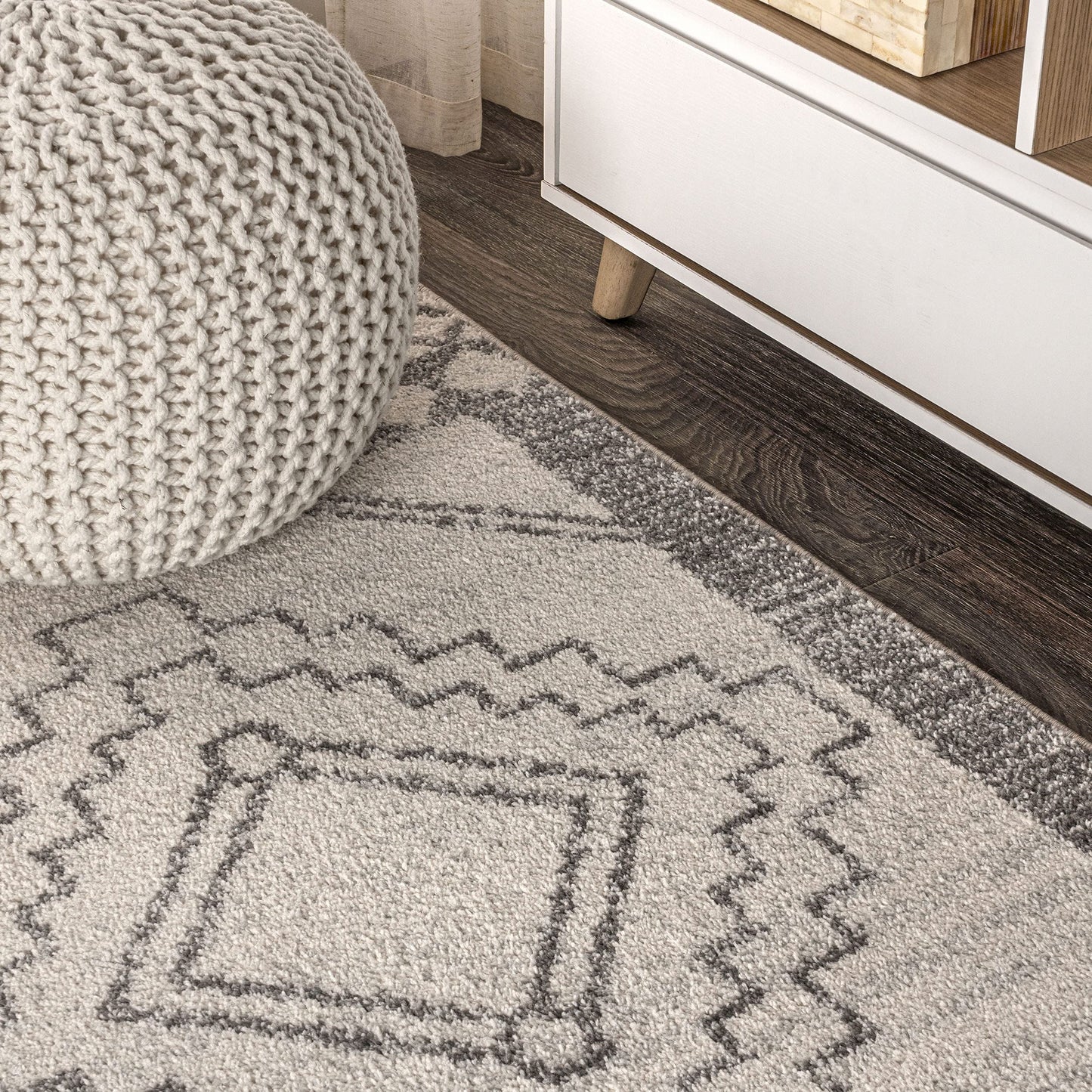 JONATHAN Y Amir Moroccan Beni Souk Cream/Gray Indoor Area Rug, 8x10, Bohemian, Scandinavian, Easy-Cleaning for Living Room, Bedroom, Kitchen, Pet Friendly, Non-Shedding (MOH200B-8)
