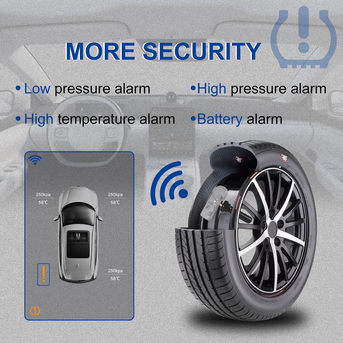 RENECTIV TPMS Sensor 4pcs GM,315Mhz Tire Pressure Monitor Sensors Compatible with GM Chevy Buick GMC Pontiac Hummer Saturn Pontiac Replace OE#13581558 13586335 13598771 13598772