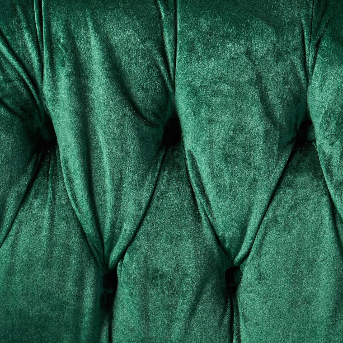 GDFStudio Melaina Tufted Chesterfield Velvet Loveseat with Scrolled Arms, Emerald and Dark Brown.