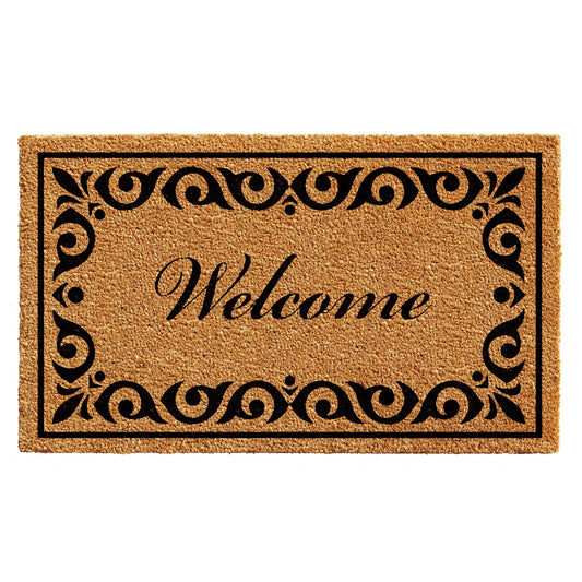 Calloway Mills 102242436 Breaux Welcome Doormat, 24" x 36", Natural/Black