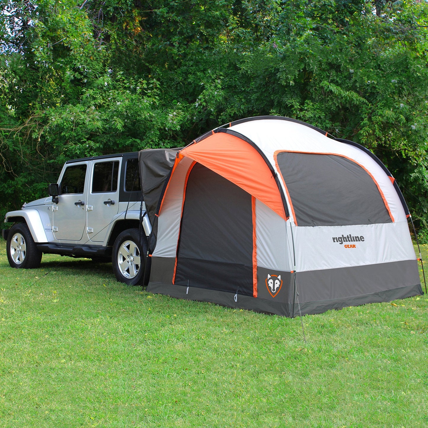 Rightline Gear 6-Person SUV Tent Attachment for Camping, 8 by 8 by 7.2 Feet, Water-Resistant, Zipper, Rainfly, 26"L x 10"W x 10"H, Orange